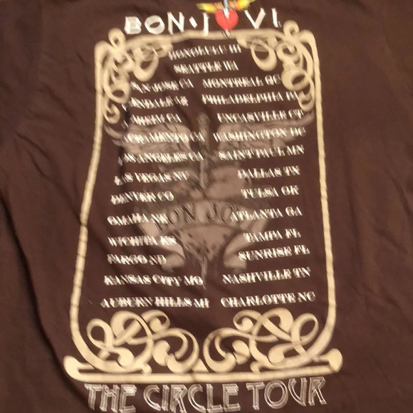 Bon Jovi Concert Tee Shirt Original Members The Circle Tour - Picture 6 of 6
